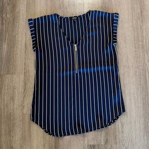 Express Blue and White Striped Blouse